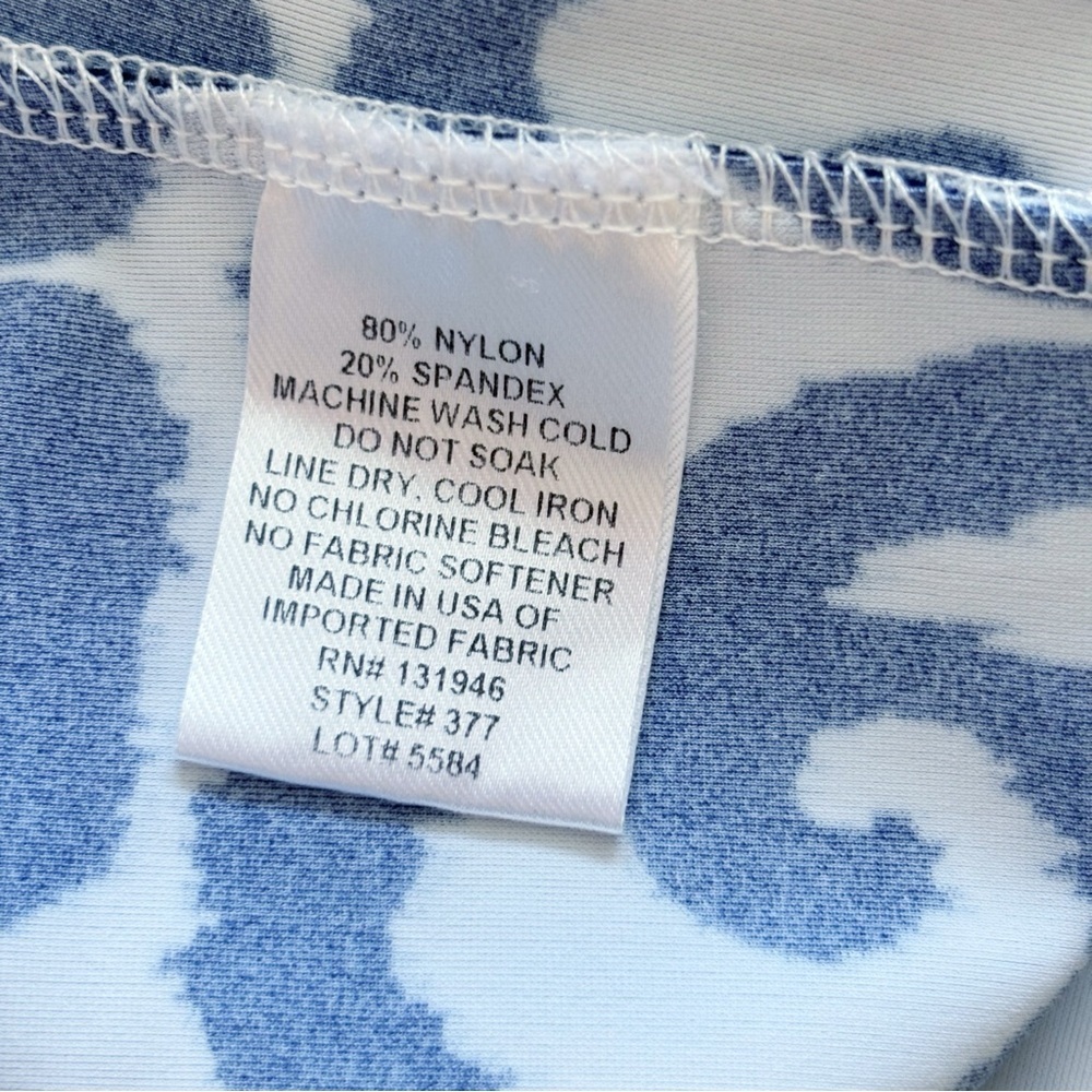 Jude Connally Ali Blue Ikat Print Sleeveless Top Medium Coastal Summer - Picture 6 of 7